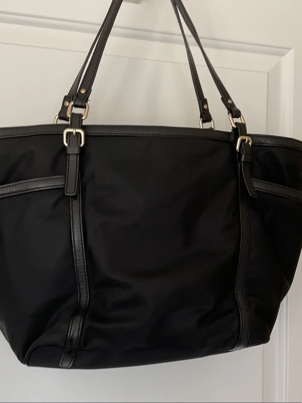 kate spade Black Nylon Tote with Gold Hardware